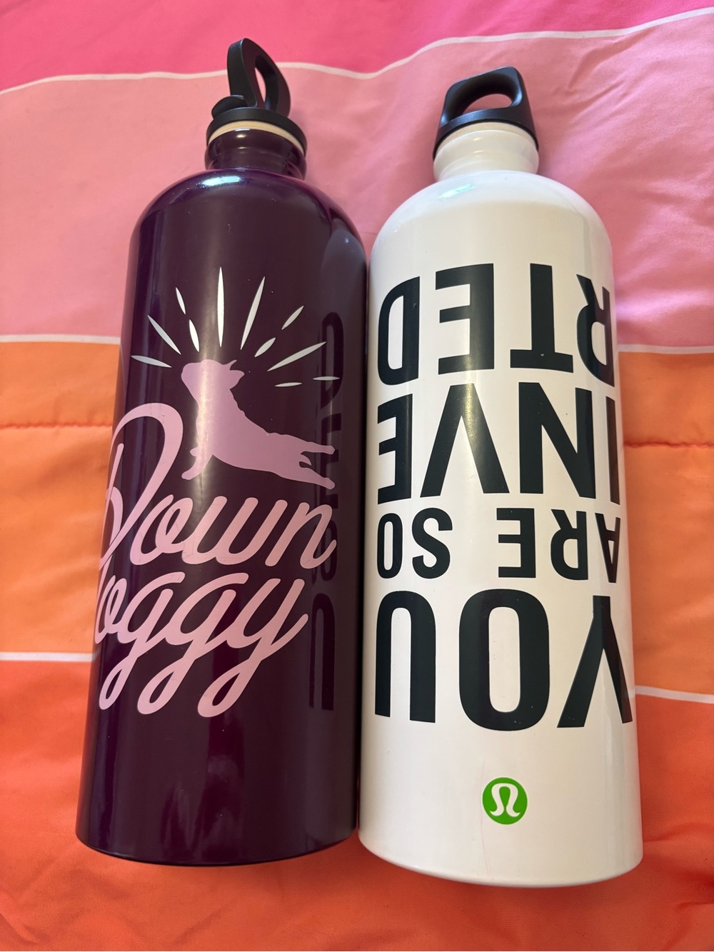 lululemon athletica Purple and White Stainless Water Bottles